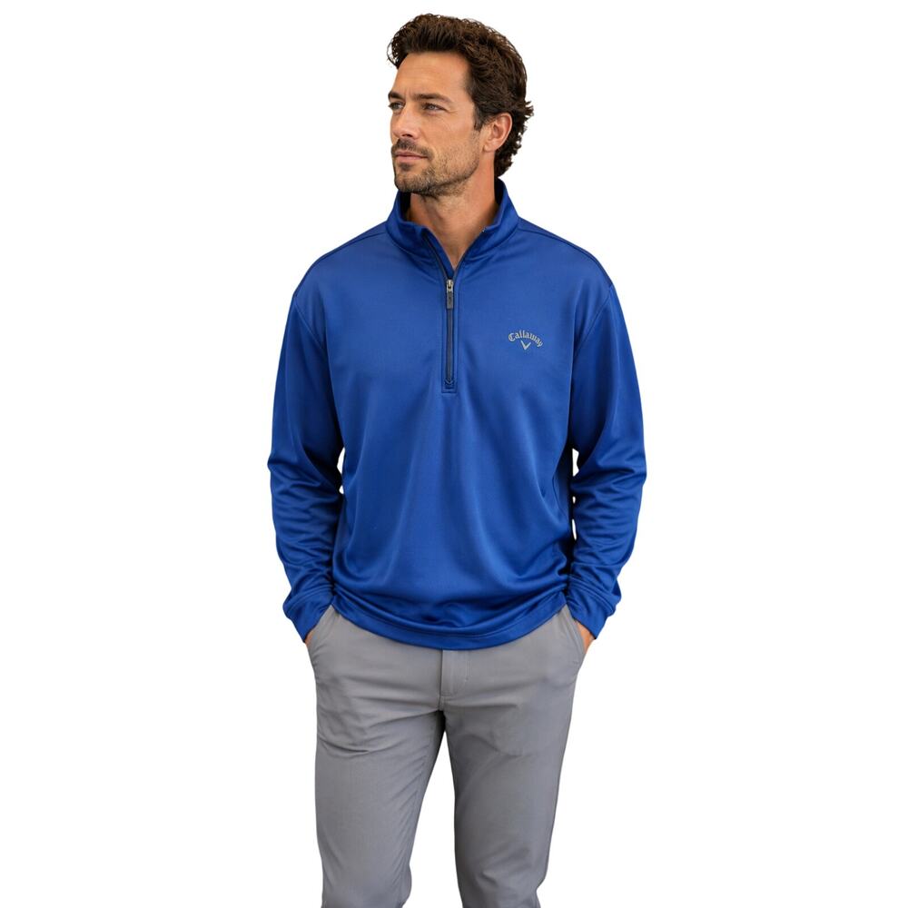 Callaway vivid blue 1/4 zip golf popover active sweater sz L (?) Winter warm #